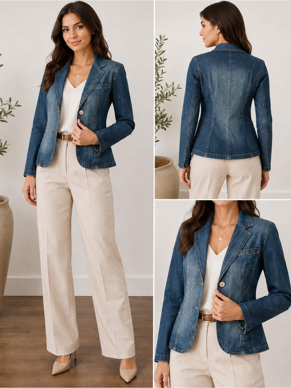 Vigor Studio Tailored Denim Blazer Jacket – Size Small